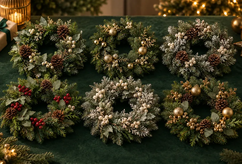 Multipack of Christmas wreaths, wholesale bulk