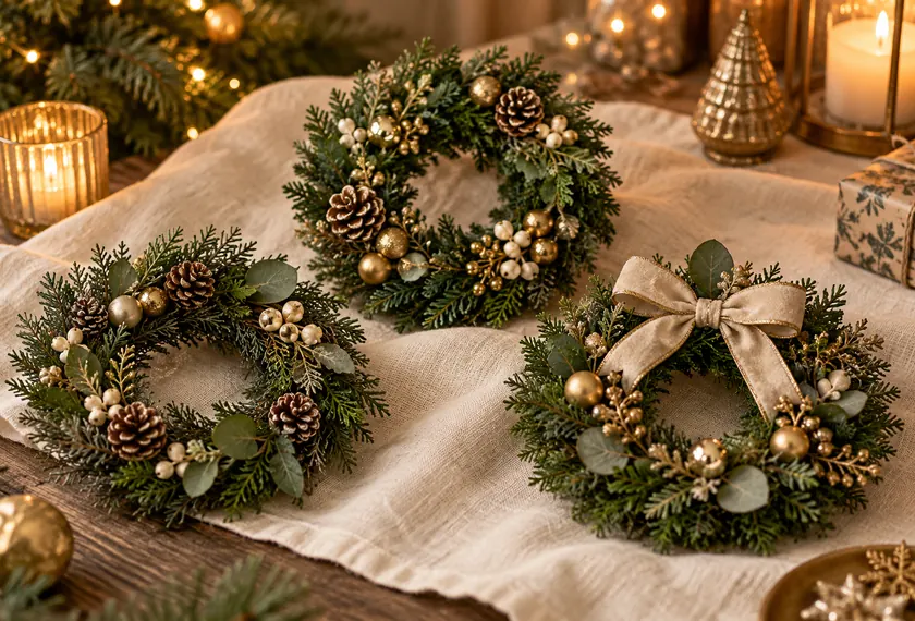 Small door and table Christmas wreaths, wholesale